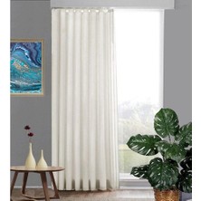 Evdepo Home Taç Lüx Atlas Saten Krem Güneşlik Perde - 100 x 310 cm