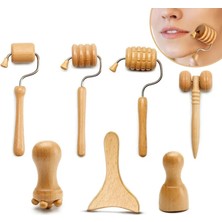 Naturachi Mini Ahşap Yüz Masaj Aparatı & Madero Terapi Guasha 7'li Set