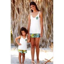 Penye Mood 8333 Şort Takım Beyaz