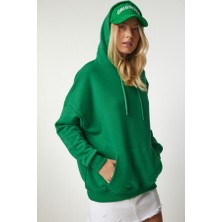 Suanye Kapüşonlu Şardonlu Oversize Basic Sweatshirt