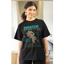 Fuddy Moda Wanted Groot Baskılı Tshirt, Unisex Marvel Comics Baskılı Tişört