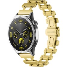 Mobicas Huawei Watch Gt 2e Için Ray Tasarımlı Metal Kordon-96 Gold