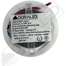 Dora Led 5V Şerit LED 2835 Beyaz 60 Led 5 Volt Şerit LED (IP20) (5 Metre)