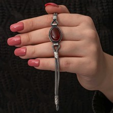 Gümüş Akik Taşlı Kazaziye Bileklik SL7295