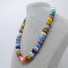 Hanecambaz Murano Cam Vintage Boncuk Kolye