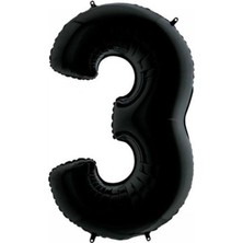 Kidspartim 3 Rakam Siyah Folyo Balon 40 Inç 100 cm