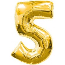 Kidspartim 5 Rakam Altın Folyo Balon 40 Inc 100 cm