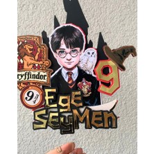 Cake Topper Harry Potter Temalı Erkek Çocuk Doğum Günü Süsü - Kişiye Özel Pasta Parti Süsü Cake TOPPER(19X18CM)