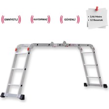 Endokon 3,46 Metre - 12  Basamaklı Katlanır Akrobat Merdiven