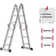 Endokon 3,46 Metre - 12  Basamaklı Katlanır Akrobat Merdiven