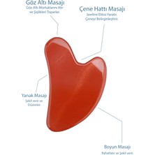 Seay Kırmızı Jasper Taşı Face Roller ve Gua Sha Yüz Masaj Aleti Doğal Taş Sertifikalı