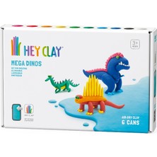 Hey Clay Hava ile Kuruyan Kil (6'lı Kutu) - Mega Dinozorlar (Lagosuchus, Allosaurus, Dimetrodon)