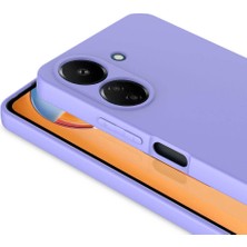 Kzy Xiaomi Poco C65 Kapak Kamera Korumalı Içi Kadife Lansman Silikon Kılıf - Mürdüm