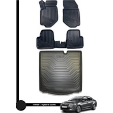 Dnz Citroen C-Elysee 3D Kauçuk Oto Paspas ve Bagaj Havuzu