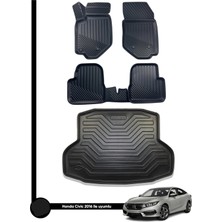 Dnz Honda Civic  Sedan 2016-2020 3D Kauçuk Oto Paspas ve Bagaj Havuzu