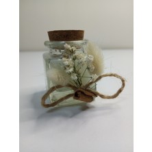 Trend World Shop 50 Adet Şık Cam Kavanozlu Tarçın Parçalı  Tarçın Süslemeli Mum Nikah Nişan Kına Söz Düğün