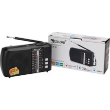 Golon Bluetoothlu Fm Radyo USB Tf Kart Şarjlı Cep Radyosu Siyah Icf-8bt