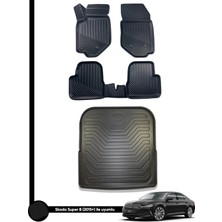 Dnz Skoda Super B  2015-2023 3D Kauçuk Oto Paspas ve Bagaj Havuzu