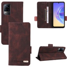 SZY Mall Vivo V21E 4G/Y73 2021 Kart Ekleme Deri Folio Flip Case Için Kılıf (Yurt Dışından)