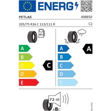 Petlas 205/75 R16 C Tl 113/111R 10Pr Vanmaster + A/S Ticari Dört Mevsim Lastiği ( Üretim Yılı: 2024 )