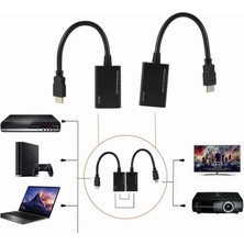 Bastore HDMI RJ45 CAT5E 6 Extender Uzatıcı Uzatma Aparatı Adaptör 1080P