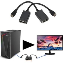 Bastore HDMI RJ45 CAT5E 6 Extender Uzatıcı Uzatma Aparatı Adaptör 1080P