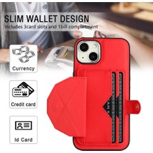 SZY Mall IPhone 15 Için Kılıf Artı Kart Tutucu Kickstand Koruyucu Kapak Premium Pu (Yurt Dışından)