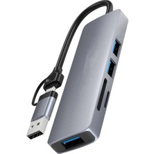 Velliw 7in1 USB Type-C Girişli Hub Çoklayıcı Kart Okuyucu