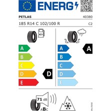 Petlas 185 R14C 102/100R Full Grip Pt925 Hafif Ticari Dört Mevsim Lastiği ( Üretim Yılı: 2024 )