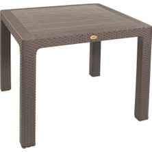 Daystone 90X90 cm Rattan Comfort Model Camsız Masa (Bahçe,balkon,teras Masası)