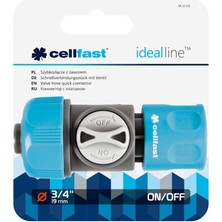 Cellfast Ideal Vanalı Hızlı Hortum Bağlantı Aparatı 3/4" (19MM)