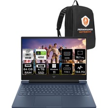 Hp Victus 16 Intel Core I7 14700HX 64GB 4tb SSD RTX4050/6GB 144Hz 16.1" Fhd W11H Taşınabilir Bilgisayar & Per4 Çanta 9J253EAPN375