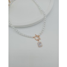 Jewelry Taşlı Incili Kolye