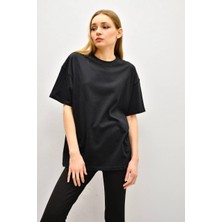 Unisex Siyah Basic T-Shirt