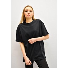 Unisex Siyah Basic T-Shirt