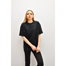 Unisex Siyah Basic T-Shirt