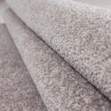 Carpettex Yumuşak Kısa Havlı Modern Halı Düz Bej Renkli Halı