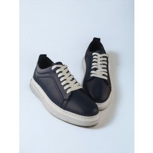 Rodexxo Unisex Deri Hafif Poli Yazlık  Dikişli Taban Beyaz Bağcıklı Erkek Kadın Sneaker Ayakkabı