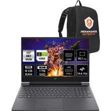 Hp Victus 16 Intel Core I7 14700HX 8gb 1tb SSD RTX4060/8GB 144Hz 16.1" Fhd Fdos Taşınabilir Bilgisayar & Per4 Çanta 9J246EAPN303