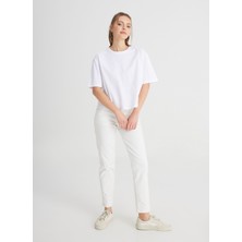 Wrangler Bisiklet Yaka Beyaz Kadın T-Shirt W241608100-BISIKLET Yaka T-Shirt