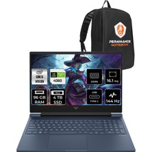 Hp Victus 16 Intel Core I5 14500HX 96GB 4tb SSD RTX4060/8GB 144Hz 16.1" Fhd Fdos Taşınabilir Bilgisayar & Per4 Çanta 9J251EAPN340