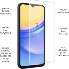 Coolacs Samsung Galaxy A15 Uyumlu Kılıf Esnek Silikon Telefon Kılıfı ve Temperli Cam Ekran Koruyucu