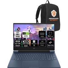 Hp Victus 16 Intel Core I7 14700HX 32GB 512GB SSD RTX4070/8GB 144Hz 16.1" Fhd W11P Taşınabilir Bilgisayar & Per4 Çanta 9J221EAPN397