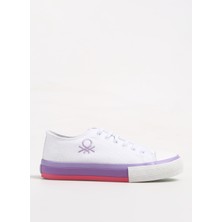 Benetton Beyaz - Lila Kız Çocuk Sneaker BNI-10041