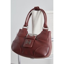 Manuka Metal Toka Kapamalı Mini Çanta Bordo