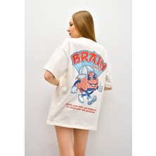 Brain Baskı Ekru T-Shirt