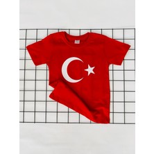Miyakidsworld Türk Bayrağı Baskılı  Ayyıldızlı 23 Nisan Tören Tişört