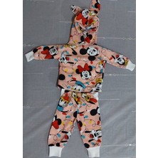 Neat Kids Kız Bebek Çocuk Mickey Minnie Mouse Donald Duck Goofy Çıtçıtlı Hırka Zıbın Eşofman Takımı 3 Parça