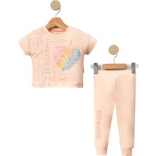 Pepelino Kız Çocuk Kalp Baskılı Summer Baskılı Kız Çocuk Ikili Takım