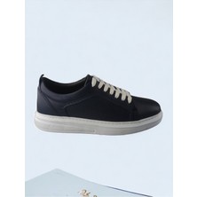 Rodexxo Unisex Deri Hafif Poli Yazlık  Dikişli Taban Beyaz Bağcıklı Erkek Kadın Sneaker Ayakkabı